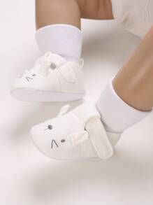 适合 0-1 岁女婴的软底白鞋，秋季/春季 - 白色 - 查看 4