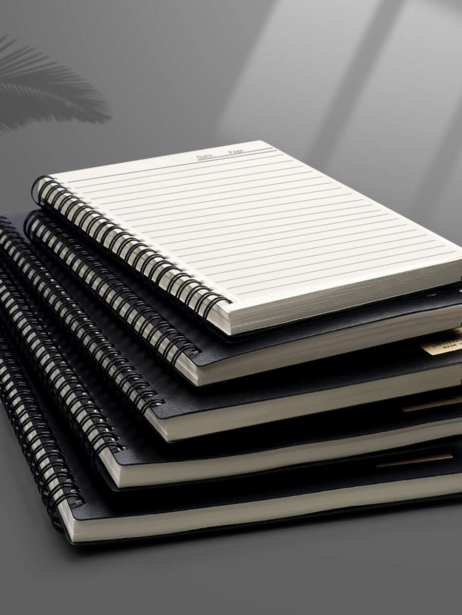 1pc A5 Spiral Notebook - Black - View 1