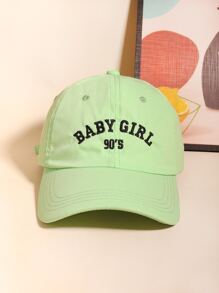 Gorra de béisbol con bordado de letra - Verde - Ver 1