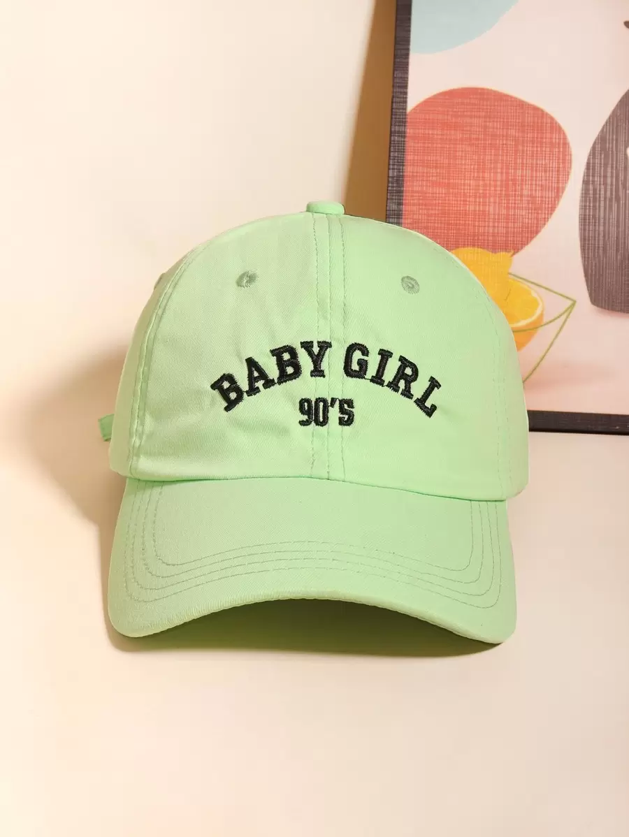 Gorra de béisbol con bordado de letra - Verde - Ver 1