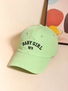 Gorra de béisbol con bordado de letra - Verde - Ver 4