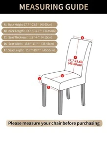 1入組套幾何圖案餐椅套現代滌綸彈力餐廳椅套 - 彩色 - 查看 3