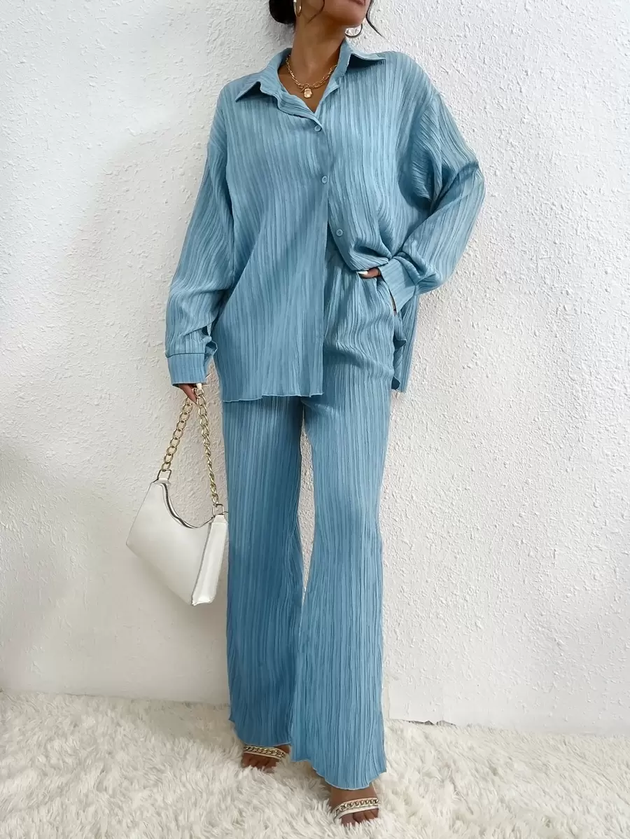 RueChic 落肩袖襯衫和褲子