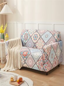 Graphic Print Stretchy Sofa Slipcover - Multicolor - View 2