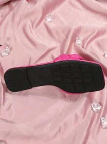 女士编织拖鞋，时尚沙滩拖鞋，防滑，适合约会、度假、派对、休闲、购物、通勤、夏季穿搭 - 玫紅色 - 查看 5