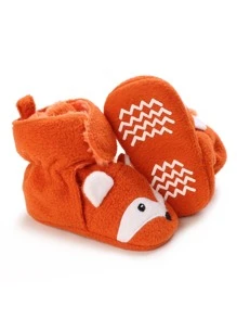 Bebé Botas con dibujos animados con diseño de oreja de peluche - Naranja - Ver 2