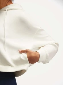 GLOWMODE Modal Silk Touch Cropped Hoodie - Beige - View 4