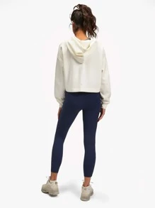 GLOWMODE Modal Silk Touch Cropped Hoodie - Beige - View 6