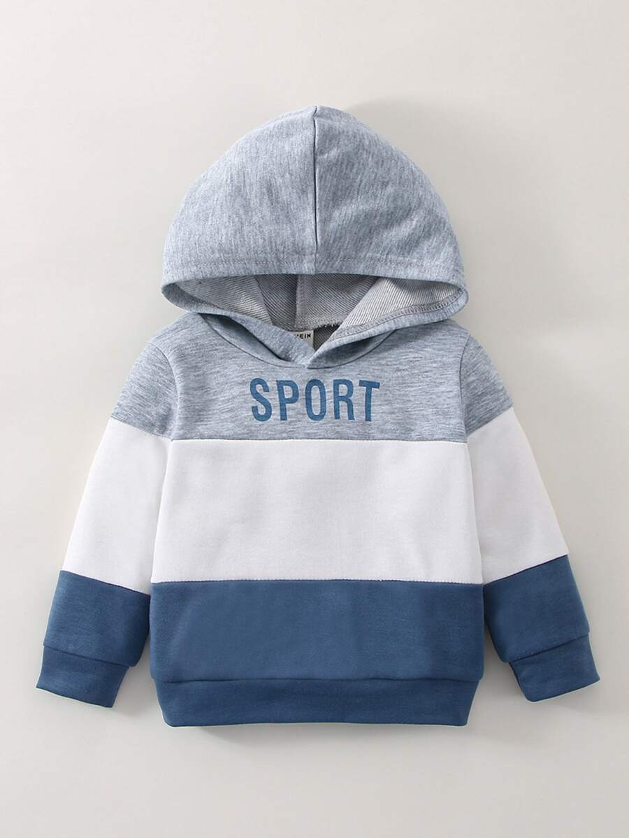 Baby Boy Colourblock Letter Graphic Hoodie - Multicolor - View 1