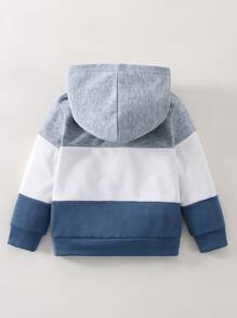 Baby Boy Colourblock Letter Graphic Hoodie - Multicolor - View 2