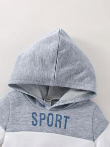 Baby Boy Colourblock Letter Graphic Hoodie - Multicolor - View 3