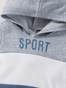 Baby Boy Colourblock Letter Graphic Hoodie - Multicolor - View 4
