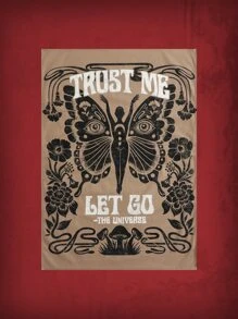 Ashley Baxter Grunge Punk Slogan & Figure Graphic Tapestry - Multicolor - View 1