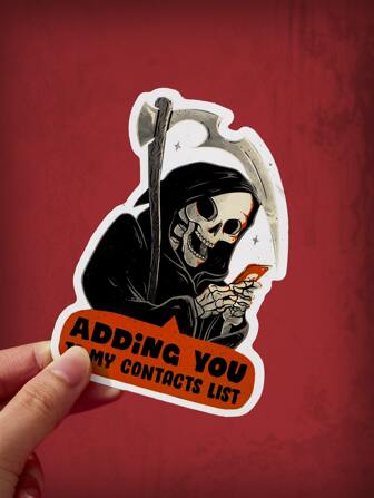 Eduely Grunge Punk 1sheet Skull Print Laptop Protective Sticker