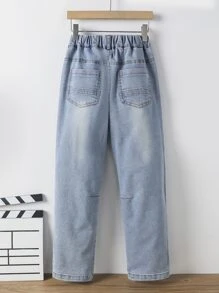 Niños Jeans de pierna recta desgarro