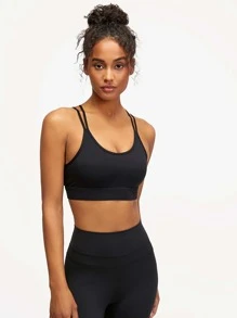 GLOWMODE FeatherFit™ Chất rắn Dải mỏng Bras thể thao - màu đen - Xem 3
