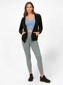 GLOWMODE Modal Silk Touch Zip-Up Hoodie Windbreaker - Black - View 4