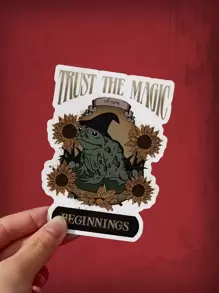 Aranza Sanchez 暗黑學院風1張卡通青蛙圖案筆記本電腦保護貼 - 彩色 - 查看 1