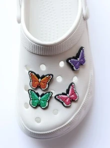 4pcs Butterfly Design Shoe Decoration - Multicolor - View 1