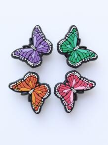 4pcs Butterfly Design Shoe Decoration - Multicolor - View 2