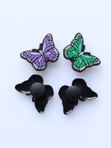 4pcs Butterfly Design Shoe Decoration - Multicolor - View 3