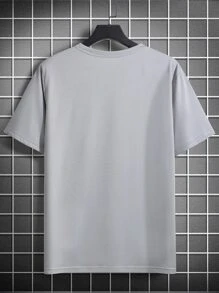 Manfinity Men Slogan & Figure Graphic Tee - Grey - View 2