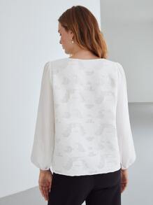 MOTF PREMIUM VISCOSE APPLIQUES BLOUSE - White - View 3