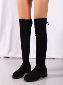 Tie Back Slip-On Sock Boots