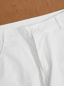 Manfinity Men Solid Slant Pocket Pants - White - View 3