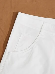 Manfinity Men Solid Slant Pocket Pants - White - View 4