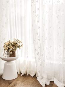 Rèm Cửa Ren màu trơn - trắng - Xem 6