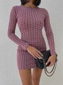 RueChic Allover Geo Pattern Bodycon Dress