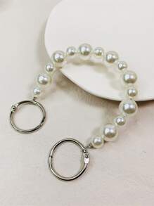 1入組人造珍珠裝飾鞋飾 - 白色 - 查看 2