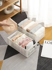 1pc Foldable Underwear Storage Box - White - View 1