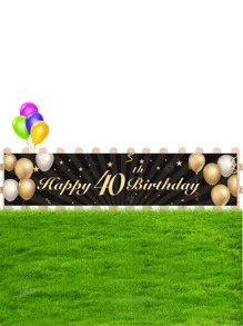 1pc 40th Birthday Party Decorative Background Cloth - Multicolor - View 2