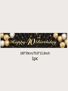 1pc 40th Birthday Party Decorative Background Cloth - Multicolor - View 3