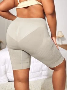 Shorts de fajas unicolor simple - Beis - Ver 2