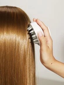 Cepillo de champú de masaje de silicona suave, 1 pieza de masajeador de cabeza manual multicolor, masajeador cabelludo para uso en baño, cepillo para el cabello/peine para el cabello - Multicolor - Ver 2