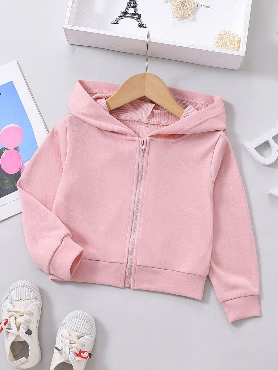 Young Girl Fashionable Casual All-Match Pink Jacket, Comfortable, Warm, Suitable For Travel, Home, School, Daily Wear, Spring, Autumn, Winter, Can Be Worn As An Outerwear, Front Zipper Opening, Convenient, Sweet Pink Color, Suitable For Princesses, Ladies, Sports,Holiday,Summer,Travel - Baby Pink - View 1
