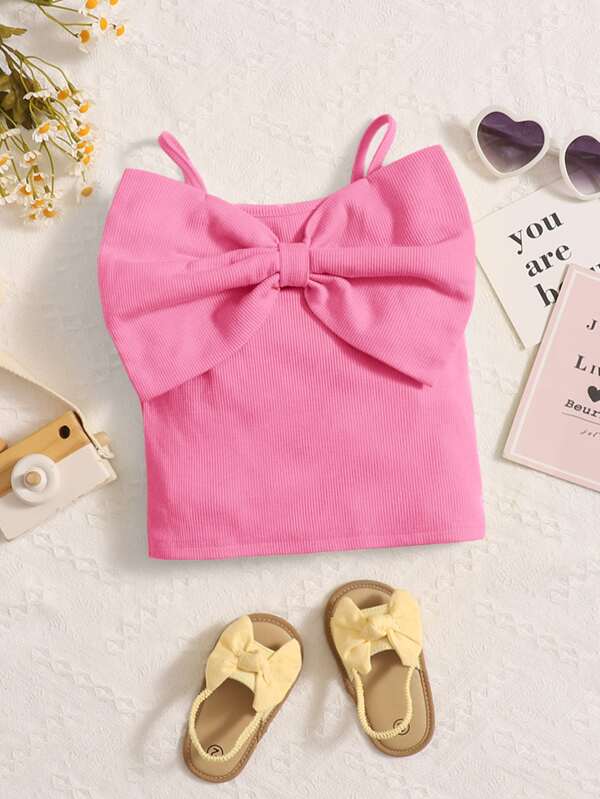 SHEIN Young Girl Bow Front Cami Top