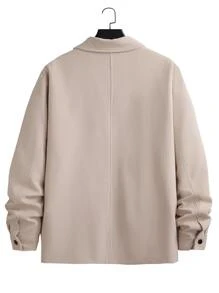 Manfinity Men Flap Pocket Corduroy Jacket Without Tee - Beige - View 2