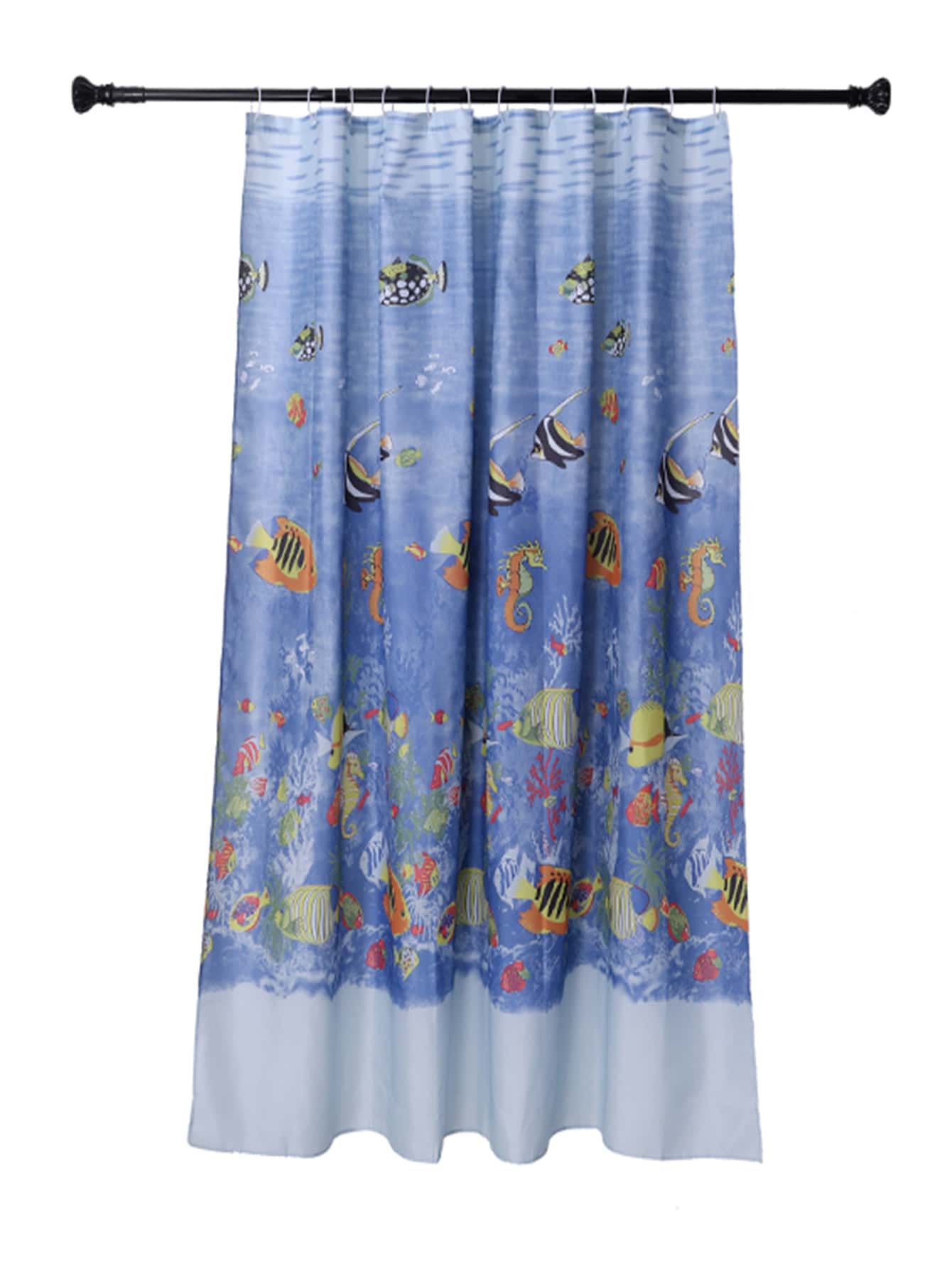 Cortina de ducha con estampado de pescado - Multicolor - Ver 1