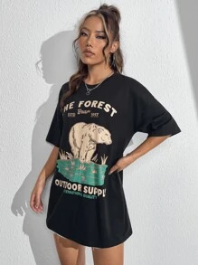 Motspraydesignstudio Áo thun nữ Hoạt hình Slogan Giải trí - màu đen - Xem 3