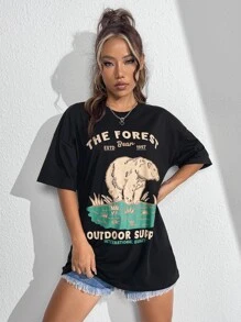 Motspraydesignstudio Áo thun nữ Hoạt hình Slogan Giải trí - màu đen - Xem 7