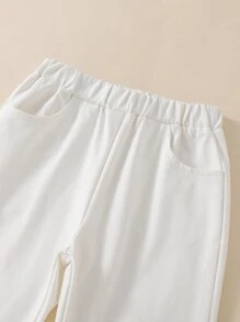 SHEIN 少女紐扣前上衣和镂空刺繡背心上衣、長褲 - 彩色 - 查看 4