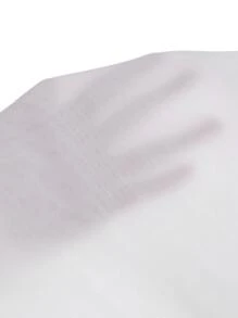 SHEIN Privé Plus Tie Neck Lantern Sleeve Chiffon Blouse - White - View 6