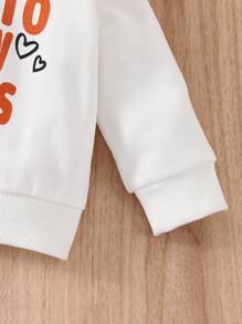 男嬰標語和愛心圖案套頭衫和運動褲 - 彩色 - 查看 5