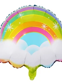 H.L.BALLOON Set de 5 globos con motivos de arcoíris, nubes y estrellas, para Navidad - Multicolor - Ver 2