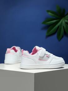 女孩雙色魔術貼板鞋 - 白色 - 查看 2