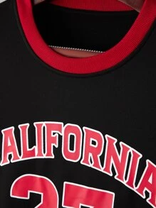 Manfinity Áo nỉ Nam Lá thư Sẵn sàng - màu đen - Xem 3